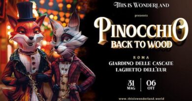 Fino al 6 ottobre 2024 al Parco delle Cascate dell’Eur di Roma sarà in scena “Pinocchio Back To Wood”